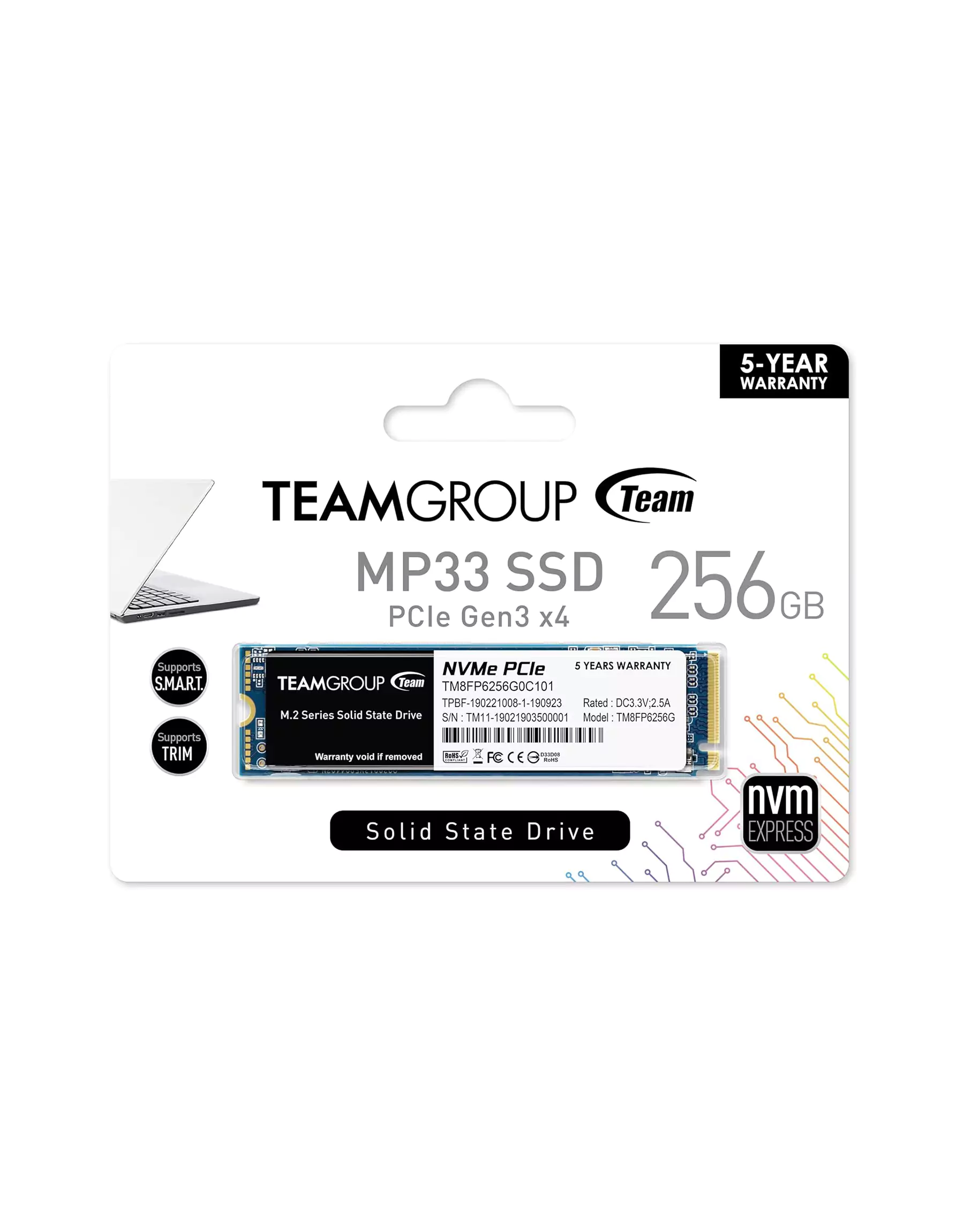 TEAMGROUP 256GB MP33 M.2 NVMe SSD - Image 2