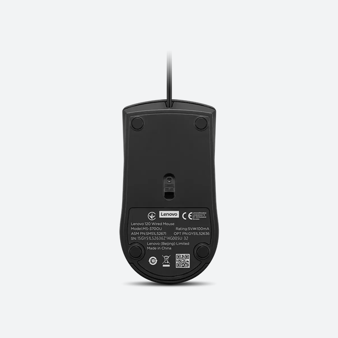 Lenovo 120 Wired Mouse, Black - Image 4