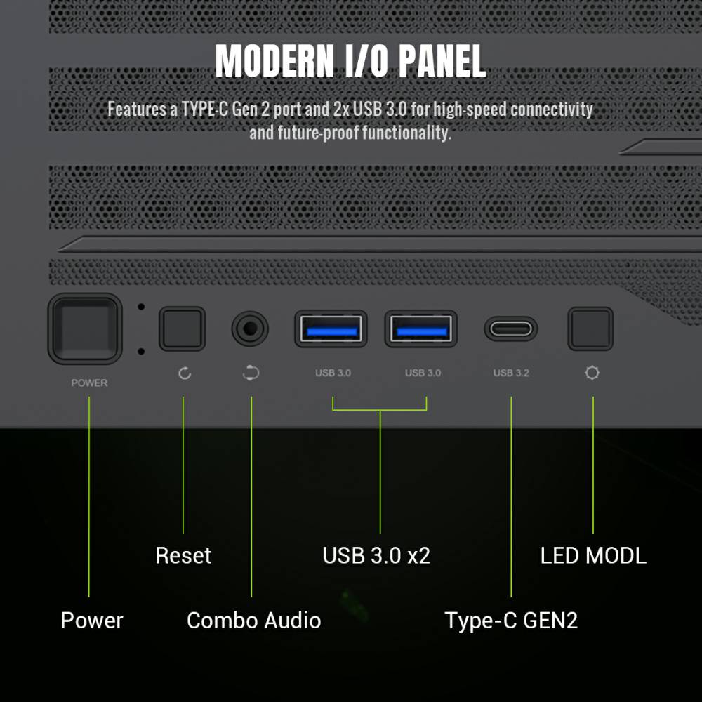 GAMEMAX LEADER 2 BK ATX Gaming Case - Image 9