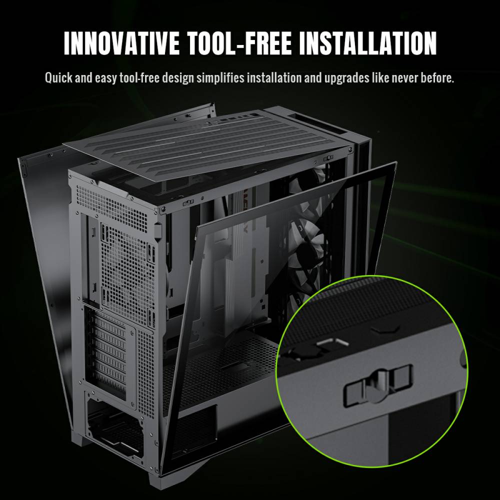 GAMEMAX LEADER 2 BK ATX Gaming Case - Image 7