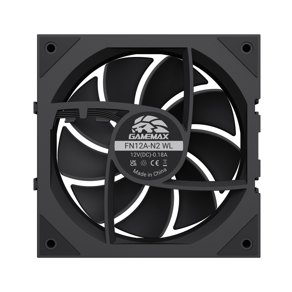 GAMEMAX FN12A-N2 WL 120mm ARGB PWM Wireless Case Fan – Black - Image 11