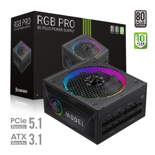 GAMEMAX RGB PRO 1300P 1300W 80 PLUS Platinum Power Supply