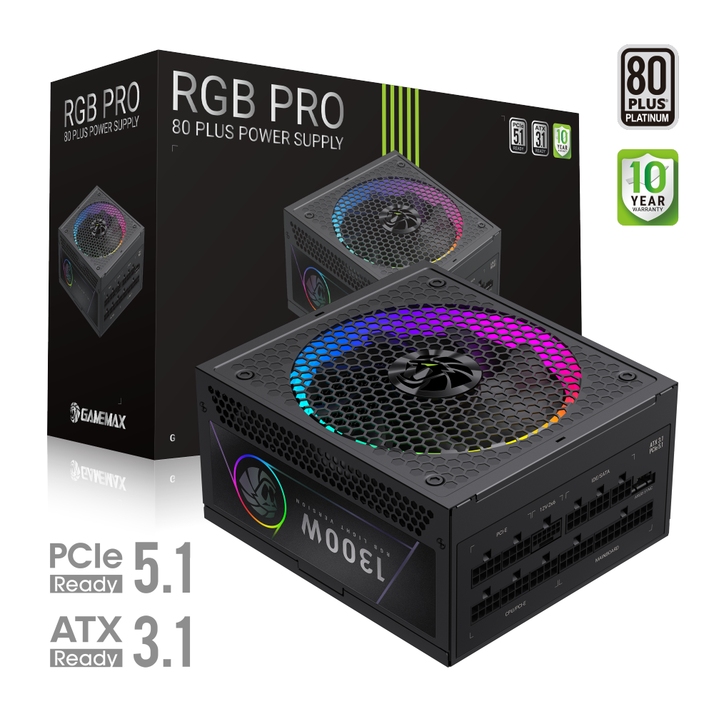GAMEMAX RGB PRO 1300P 1300W 80 PLUS Platinum Power Supply