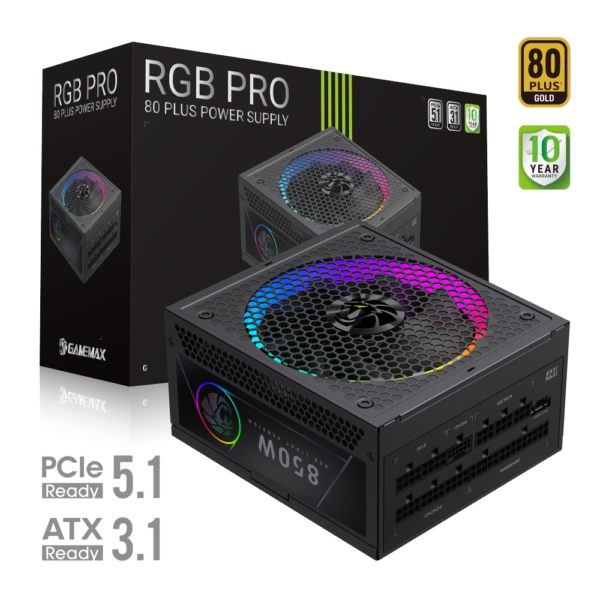 GAMEMAX RGB PRO 850G 80 PLUS Gold Power Supply