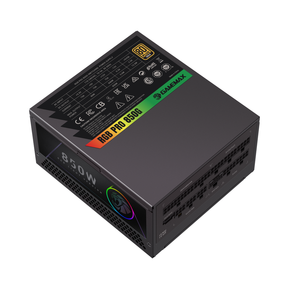 GAMEMAX RGB PRO 850G 80 PLUS Gold Power Supply - Image 2