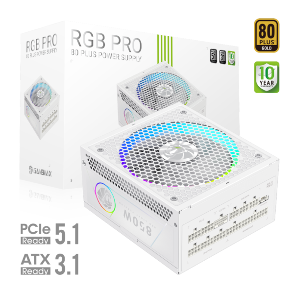 GAMEMAX RGB PRO 850G WH 850W 80 PLUS Gold Power Supply