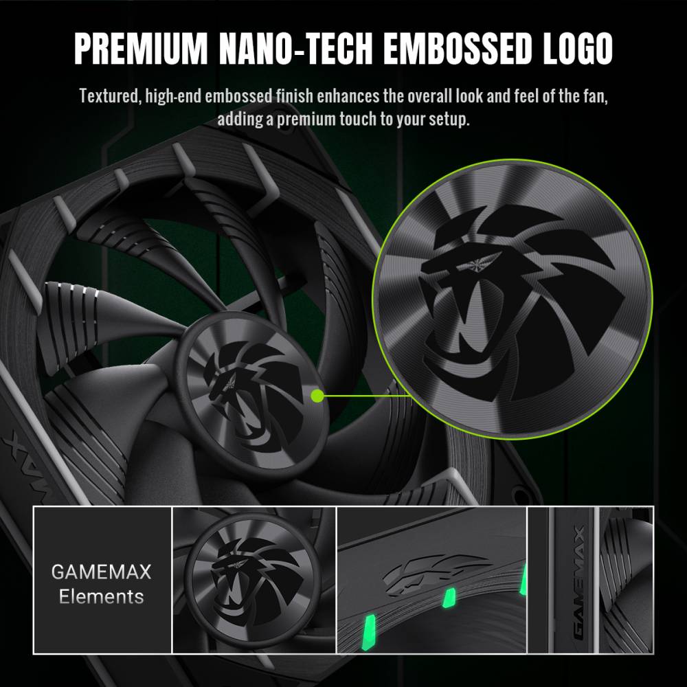 GAMEMAX Tornado T12 ARGB 120mm PWM Case Fan, 2200 RPM – Black - Image 10