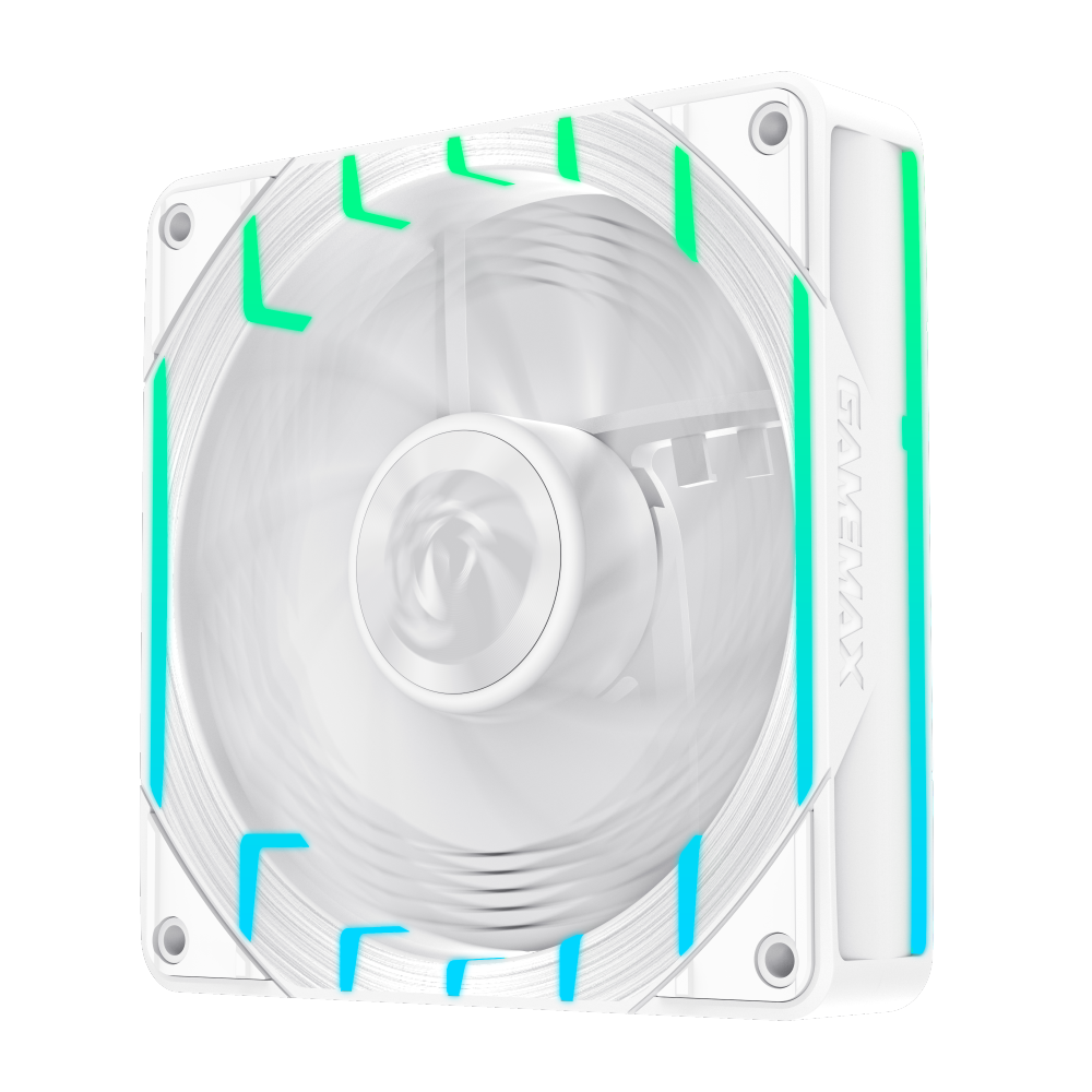 GAMEMAX Tornado T12 ARGB-RW 120mm PWM Case Fan, 2200 RPM – White - Image 4