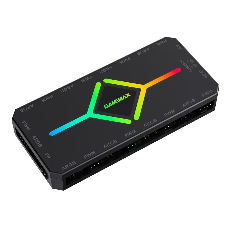 GAMEMAX V4.0 ARGB PWM Fan Hub Controller – Black